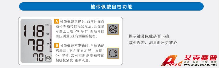 袖帶佩戴自檢功能 袖帶佩戴自檢功能