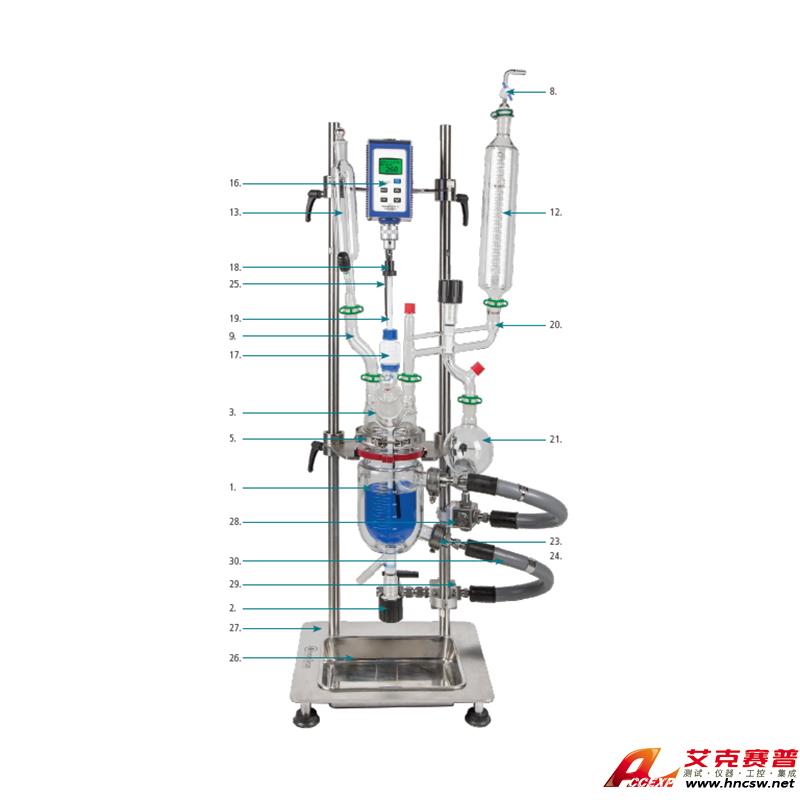 JULABO優萊博 5000ml 桌上式玻璃夾套反應釜，JRS-1500-06