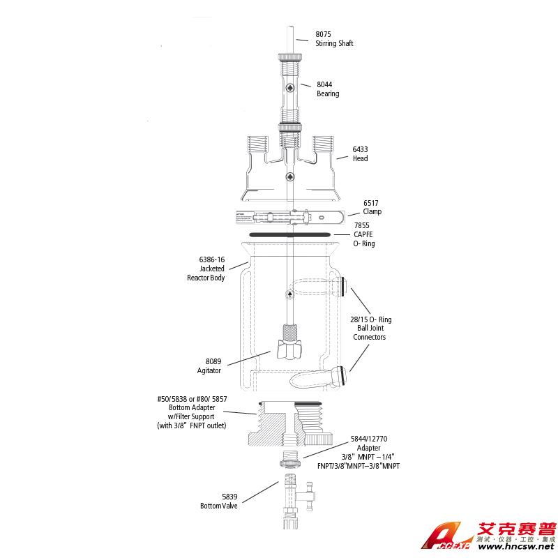 JULABO優萊博 600ml 夾套壓力過濾釜，CRS6386-107